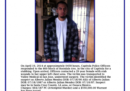 Capitola Police Department's Most Wanted-Alberto Julian Mendez