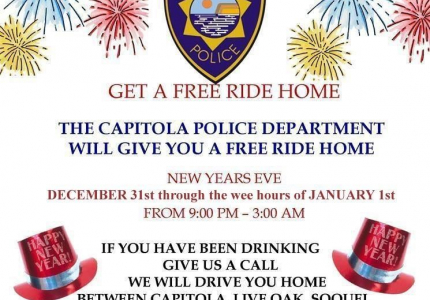 Capitola Police Department New Years Eve Safe Ride Home