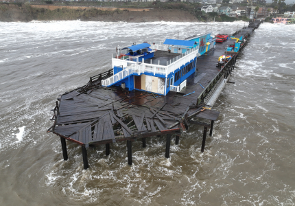 Top of Capitola Wharf after storm damage