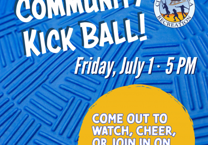 July is Parks and Recreation month! Bring family and friends to Jade St. Park on July 1 as we celebrate with Community Kick Ball