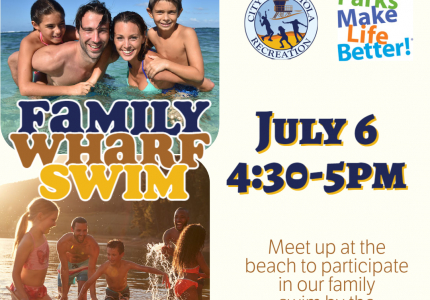 Family Wharf Swim is on July 6 at 4:30-5pm