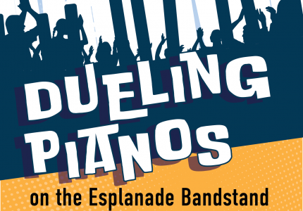 Graphic image promoting Dueling Pianos concerts in 2026