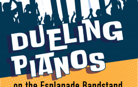 Graphic image promoting Dueling Pianos concerts in 2026