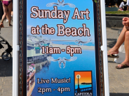Sunday Art at the Beach sign 