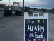 Movies at the Beach sign 