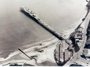 Overhead view of Capitola Wharf circa 1970