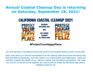 Save Our Shores Annual Coastal Cleanup