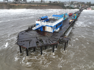 Top of Capitola Wharf after storm damage